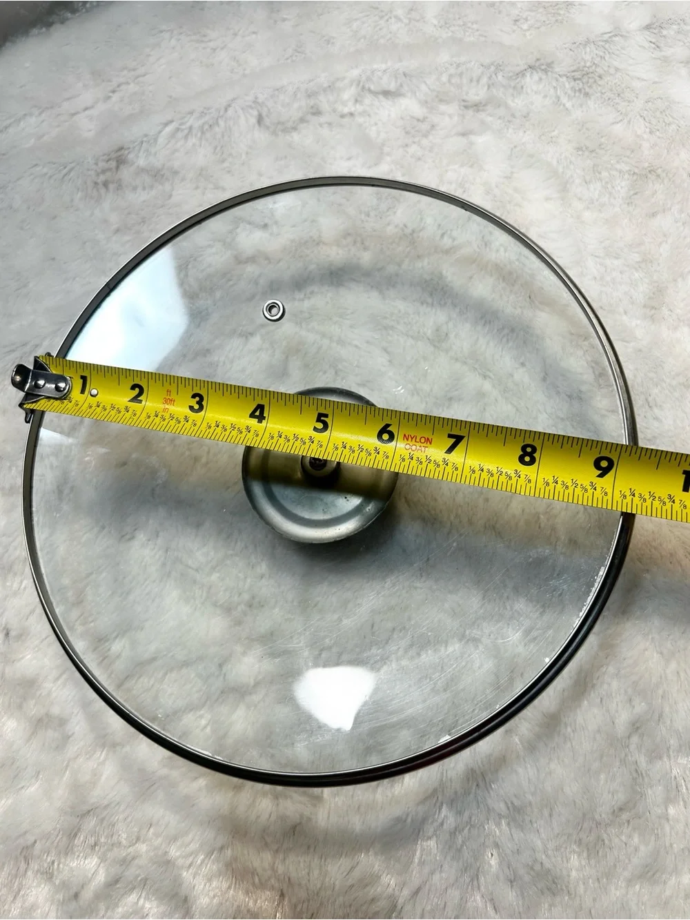 IMUSA Vented Round Clear Glass Replacement Lid Inner Rim to Rim 9 1/8